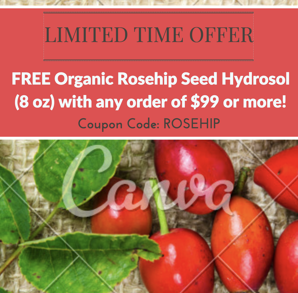 Free 8 oz Organic Rosehip Seed Hydrosol